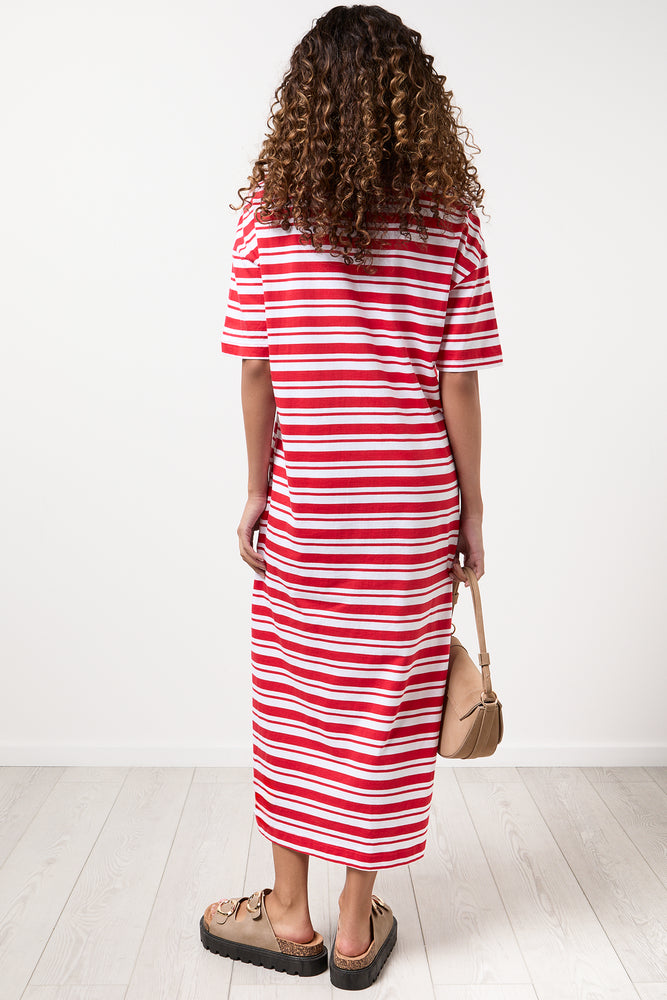 Red Stripe Casual Maxi Dress (2)