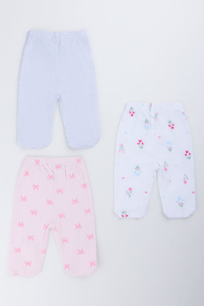 3 Pack Floral Footed Pants (2)