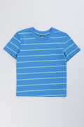 Mid Blue Striped Short Sleeve T-Shirt