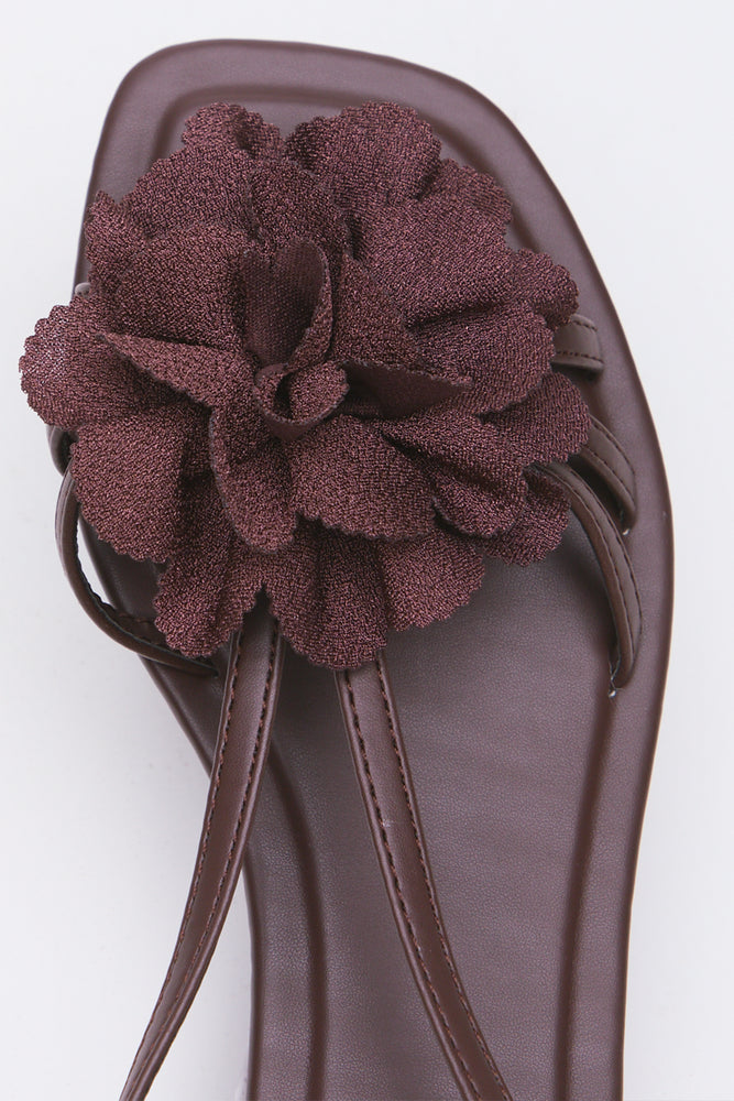 Brown Floral Ankle Strap Sandals (4)
