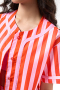 Striped Button Up Shirt Set (3)