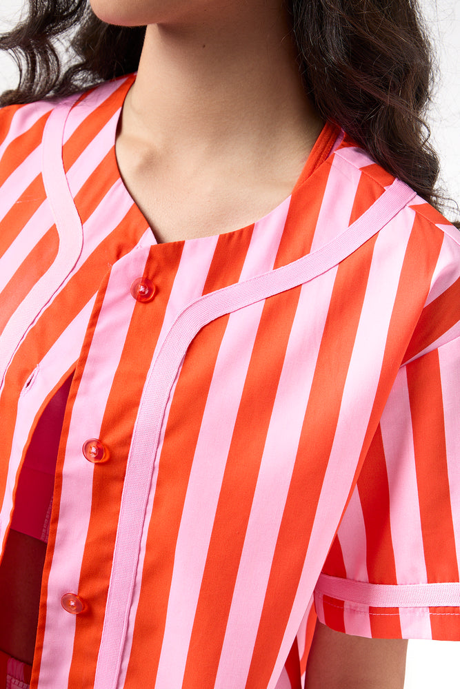 Striped Button Up Shirt Set (3)