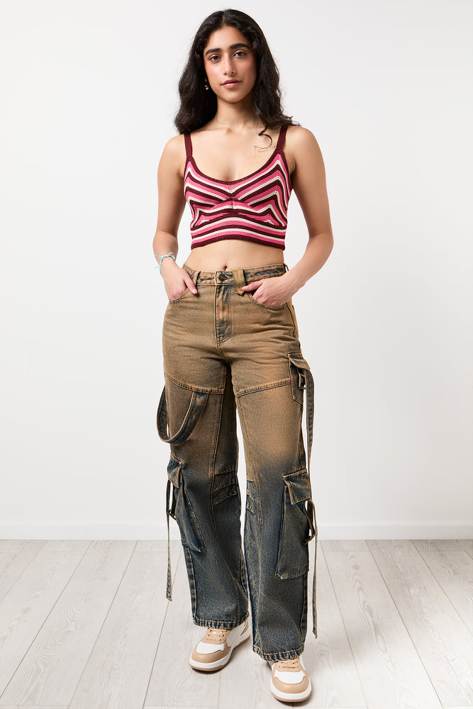 Faded Utility Denim Cargo