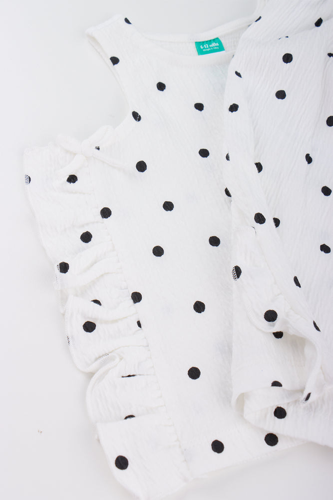 White Polka Dot Two Piece Set (1)