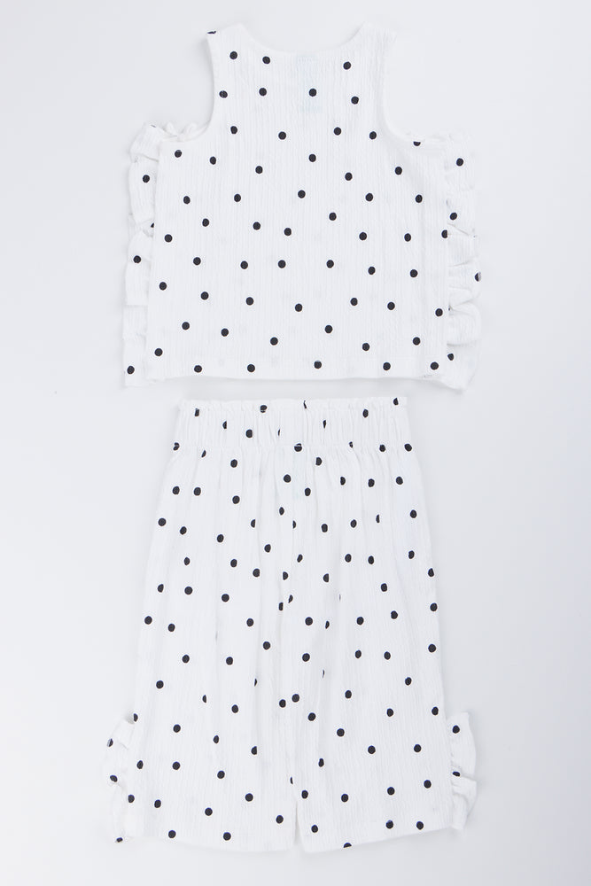White Polka Dot Two Piece Set (2)