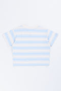 Cream & Blue Striped Cotton T-Shirt (2)