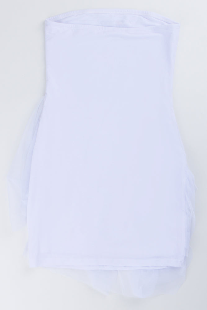 White Graphic Print Ruffle Dress (2)