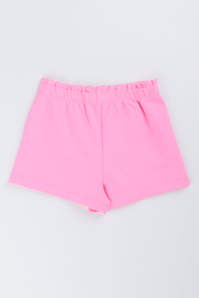 Neon Pink Knit Shorts (2)