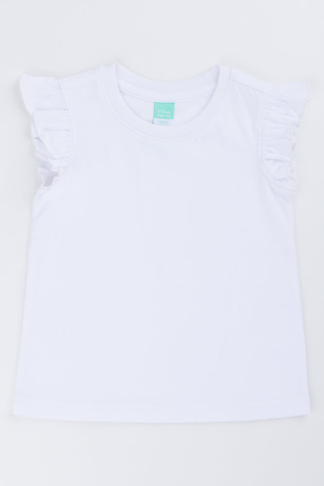 White Frill Sleeve Vest