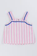 Pink and White Striped Denim Top (2)