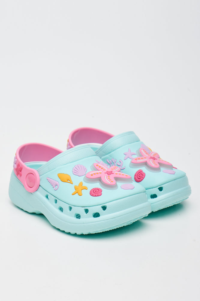 Aqua Light-Up Starfish Clogs