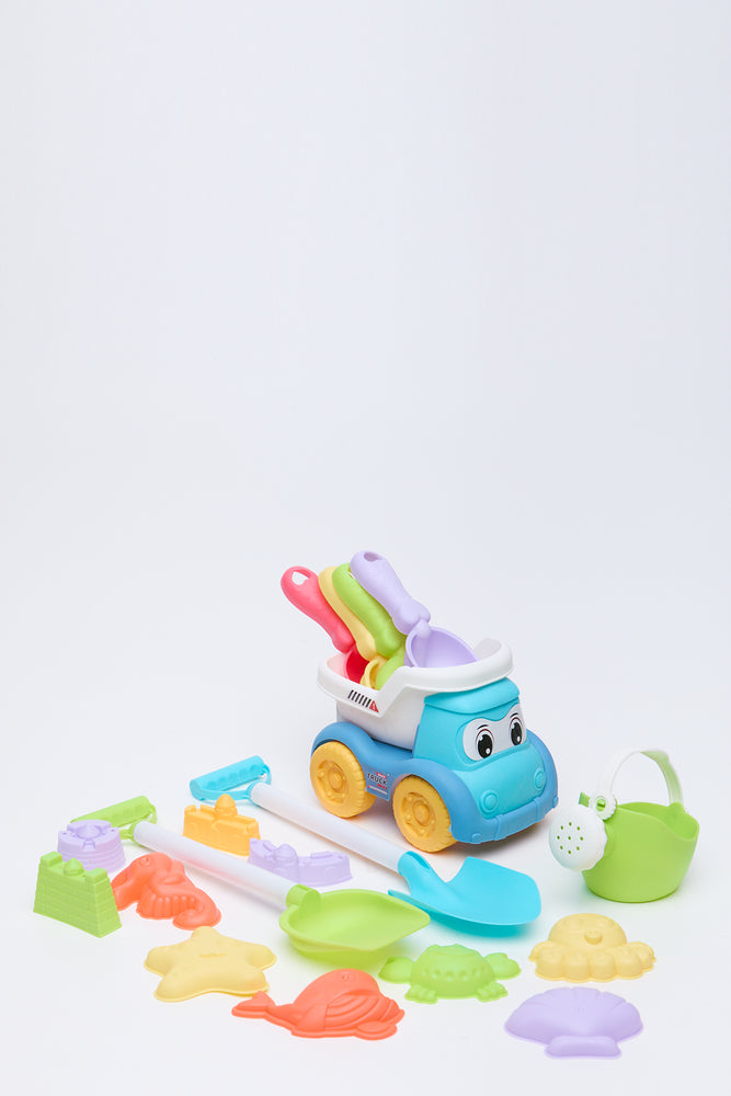 18 Piece Multicoloured Beach Toy Set