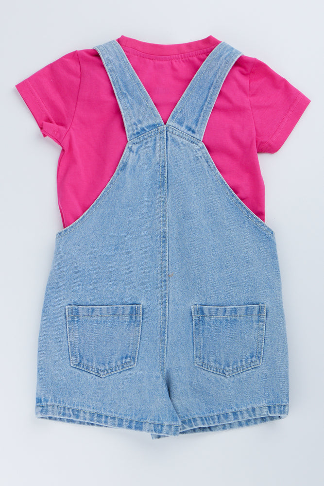 Neon Sea Life Denim Dungaree Set (3)