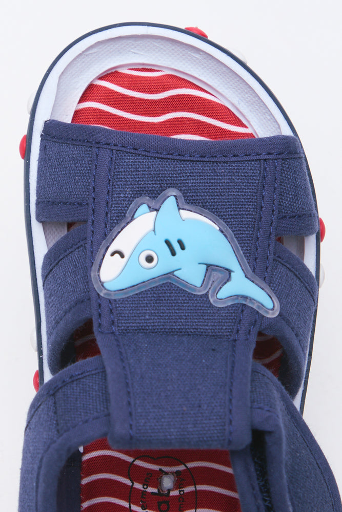 Shark Print Open Toe Sandals (4)