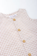Beige Gingham Woven Romper (1)