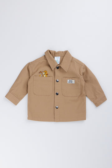 Lion King Embroidered Taupe Jacket