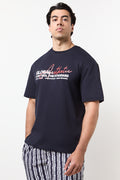 Relaxed Fit Navy Graphic T-Shirt
