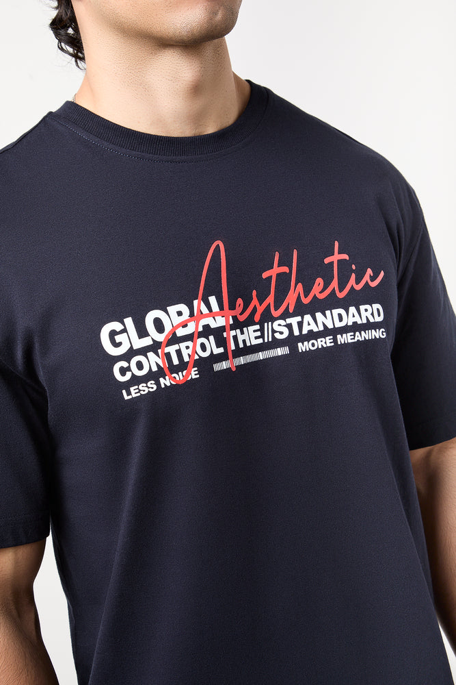 Relaxed Fit Navy Graphic T-Shirt (3)