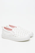 White Star Pattern Slip On Sneakers