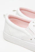 White Star Pattern Slip On Sneakers (3)