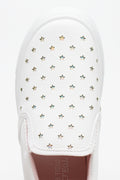 White Star Pattern Slip On Sneakers (4)