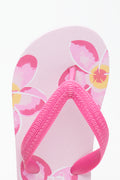 Pink Floral Summer Flip Flops (4)