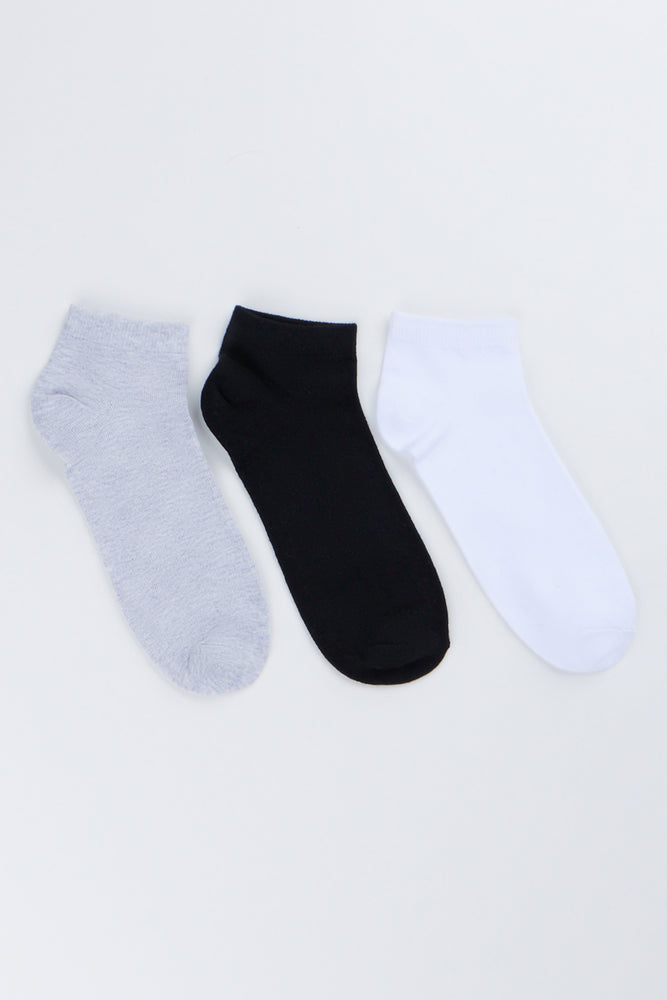 3 Pack Monochrome Ankle Socks