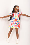 ME&B Floral Print Flutter Sleeve Dress