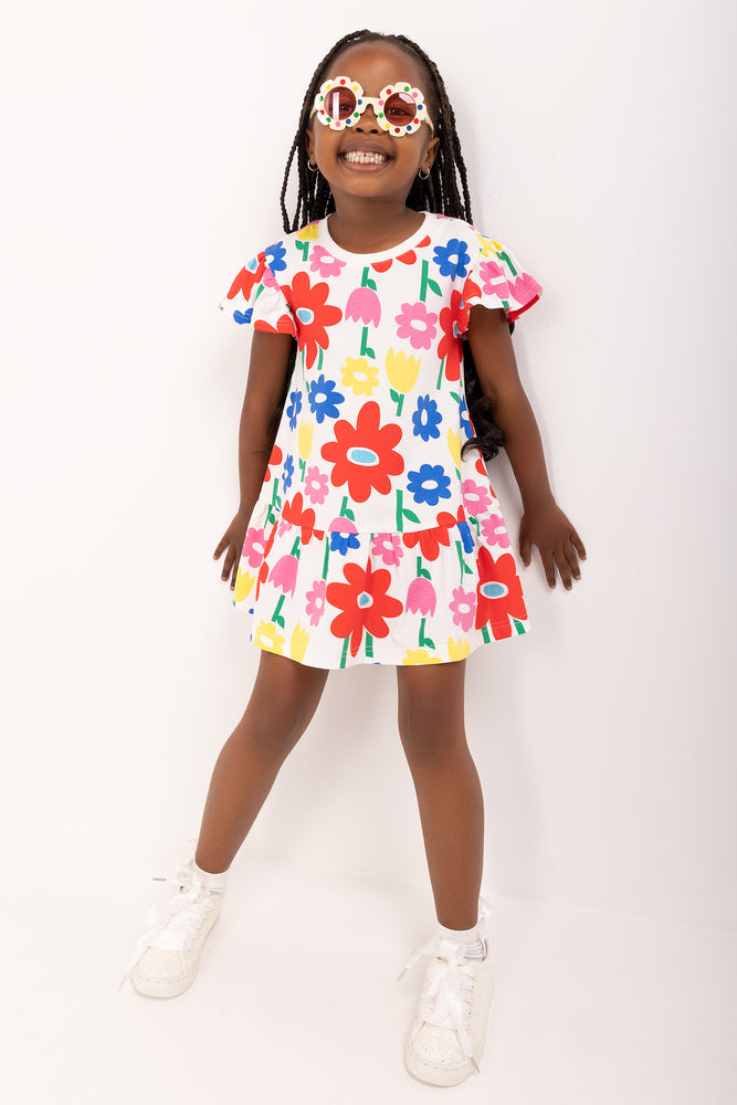 ME&B Floral Print Flutter Sleeve Dress (2)