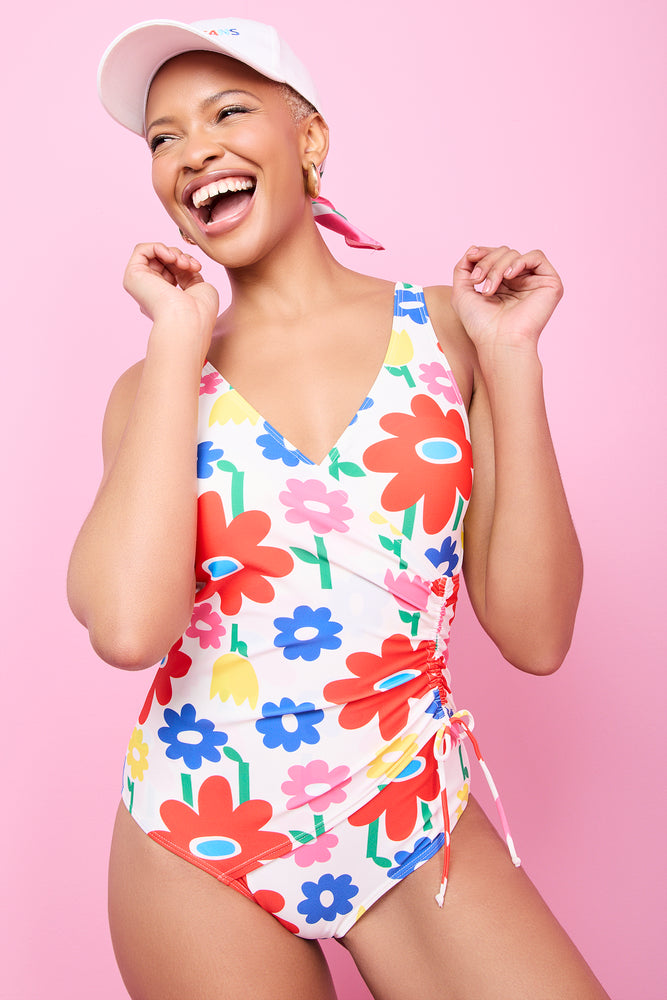 ME&B Floral Print V Neck Swimsuit (2)