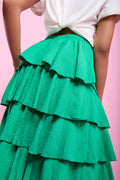 ME&B Green Tiered Maxi Skirt (3)