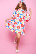 ME&B Floral Print Tiered Mini Dress (1)