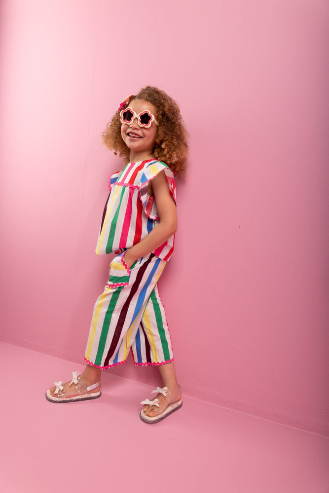 ME&B Rainbow Stripe Woven Top (2)
