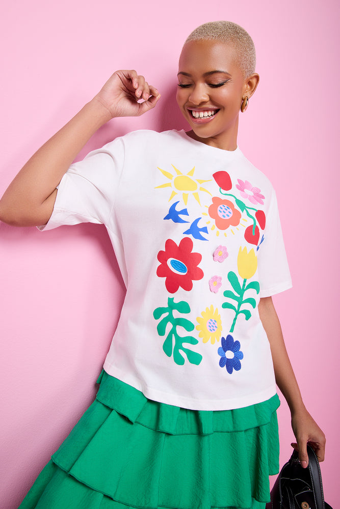 ME&B Milk Graphic Print Cotton T-Shirt (1)