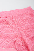Pink Crochet Style Pull On Shorts (1)