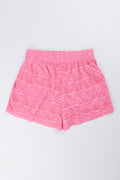 Pink Crochet Style Pull On Shorts (2)