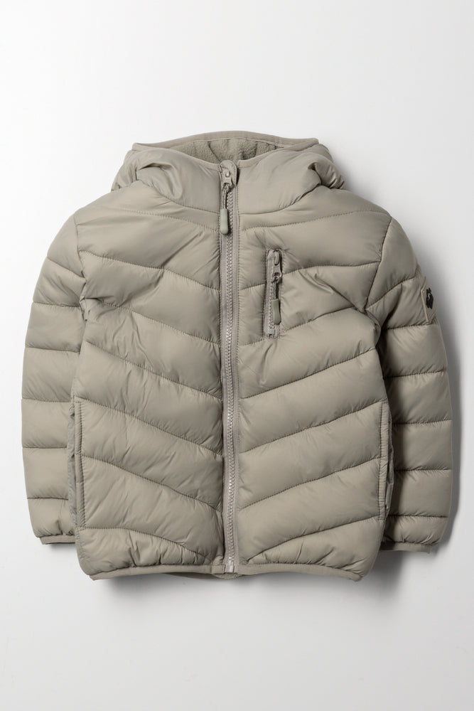 Hooded Puffer Jacket Light Green