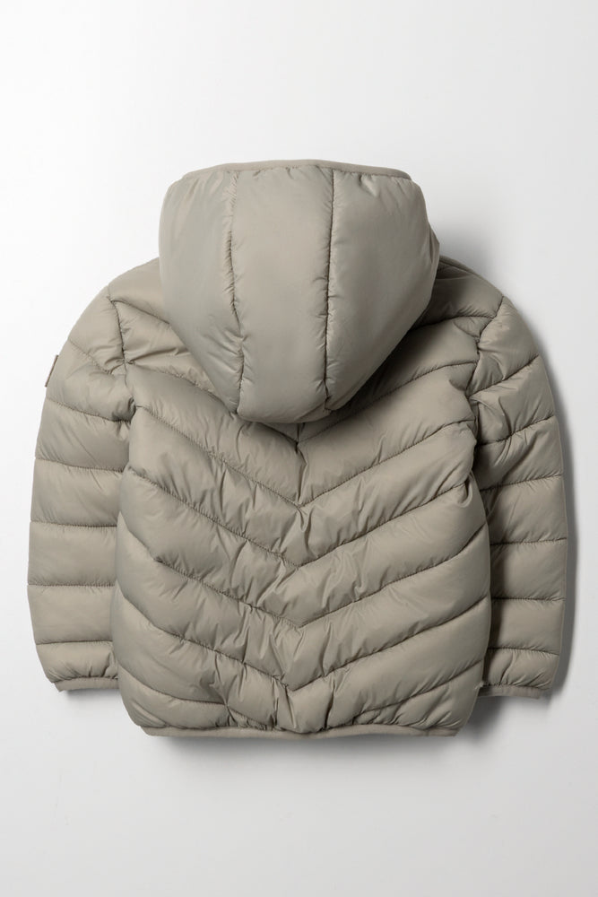 Hooded Puffer Jacket Light Green (2)