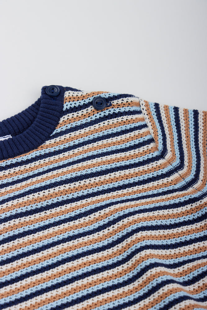 Striped Short Sleeve Crewneck Knit (1)