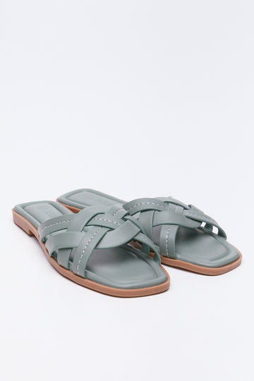 Sage Knot Top Stitch Mule Sandals