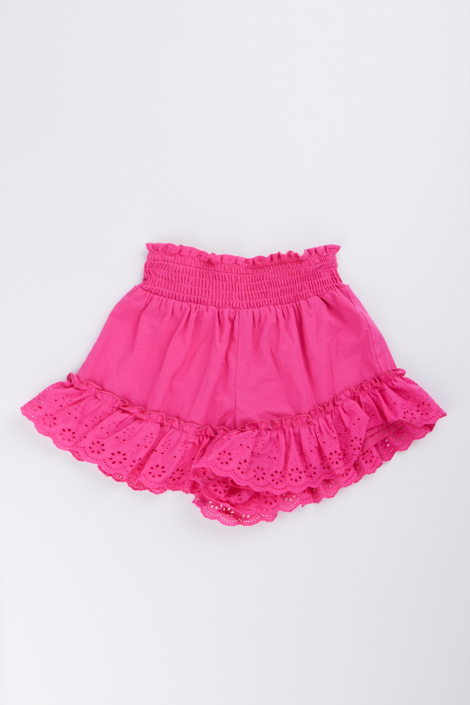 Pink Anglaise Frill Shorts