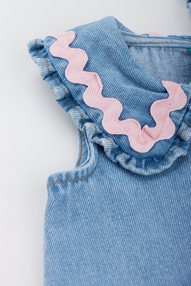 Peter Pan Collar Denim Dress (1)