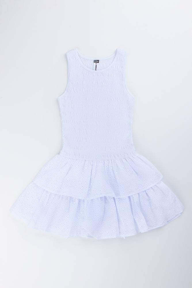 White Smocked Rara Dress