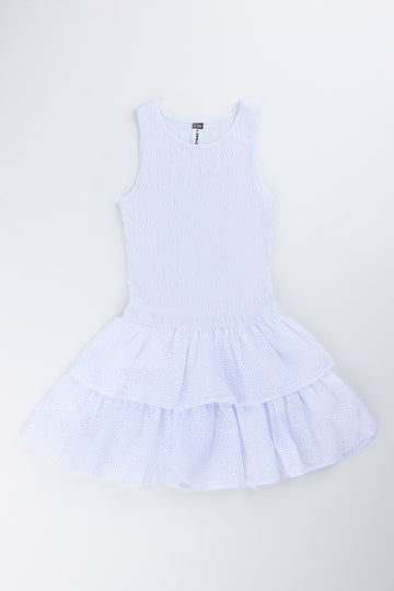 White Smocked Rara Dress