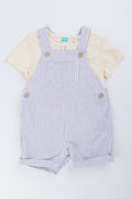 Striped Seersucker Dungaree T-Shirt Set