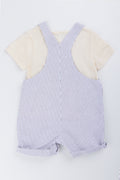 Striped Seersucker Dungaree T-Shirt Set (2)