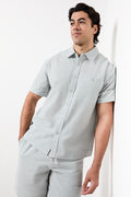 Sage Seersucker Stripe Short Sleeve Shirt