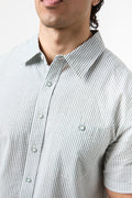 Sage Seersucker Stripe Short Sleeve Shirt (3)