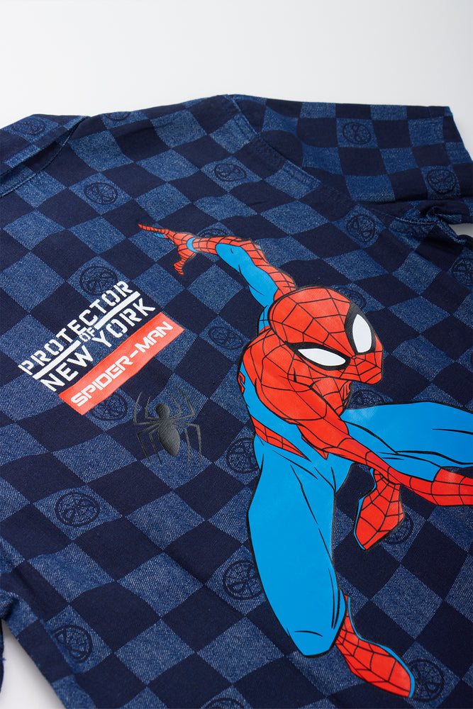 Spider-Man Checkered Denim Shirt (1)