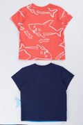 2 Pack Shark Print T-Shirt (2)